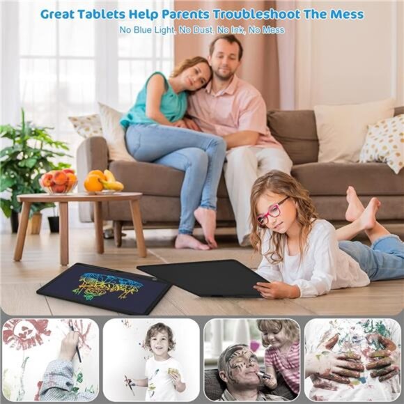 LCD Writing Tablet,16Inch Colorful Screen Rechargeable Doodle Board Toddler Toys - Picture 5 of 8